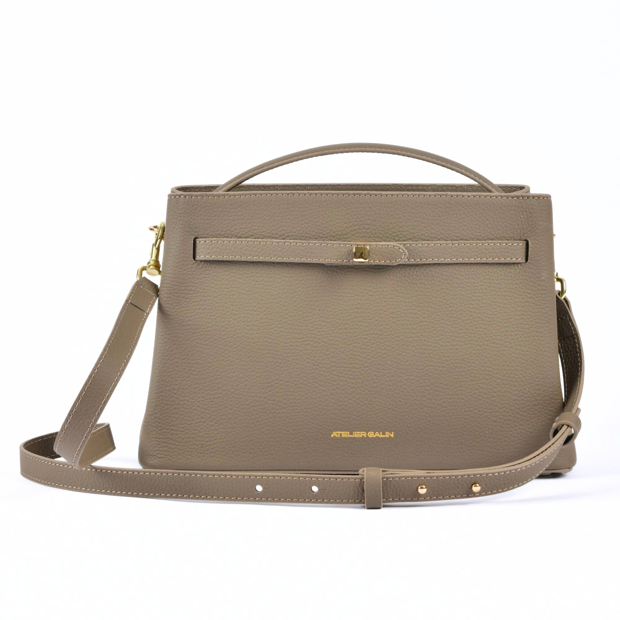 Atelier Galin Cube Lock Bag - Mink