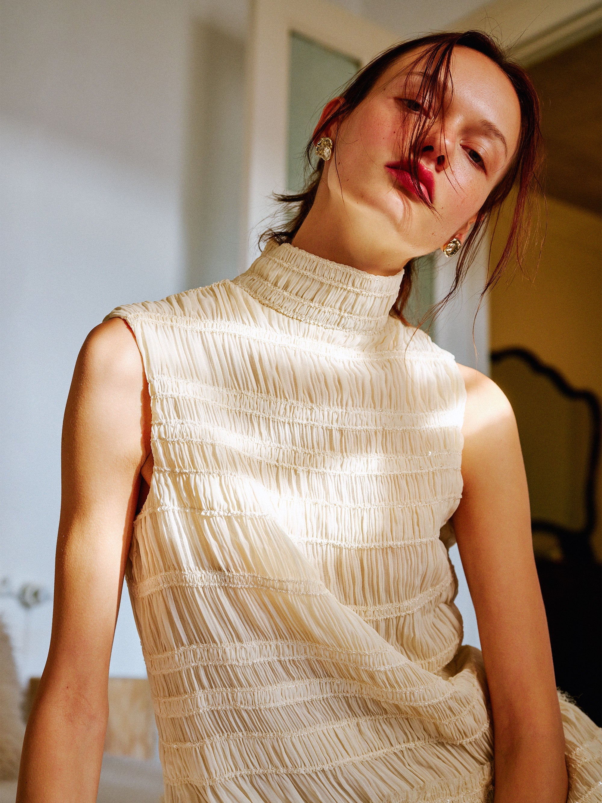 WAYT Échappé Crinkle Chiffon Dress