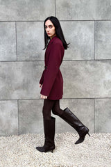 Crescent Line Rosette Blazer Ceket Elbise