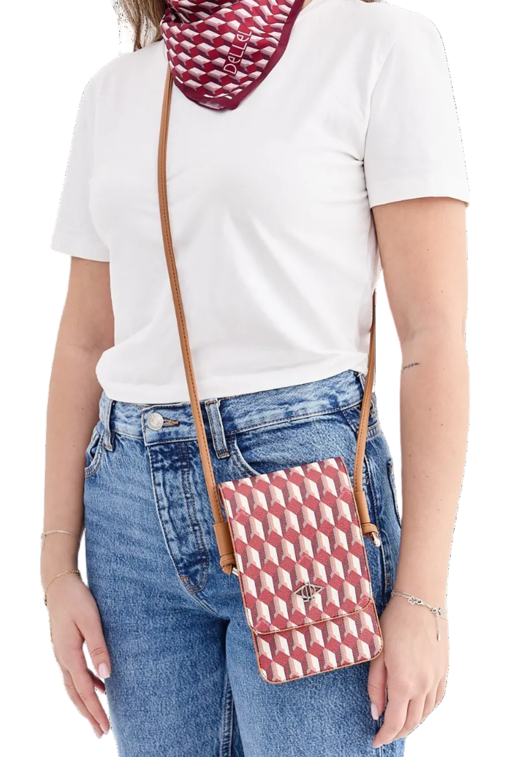 Dellel Deri Claret Red Helion Phone Bag