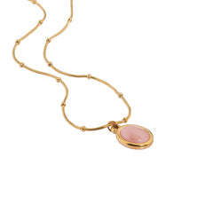Chaseldor Oval Stone Gold Necklace