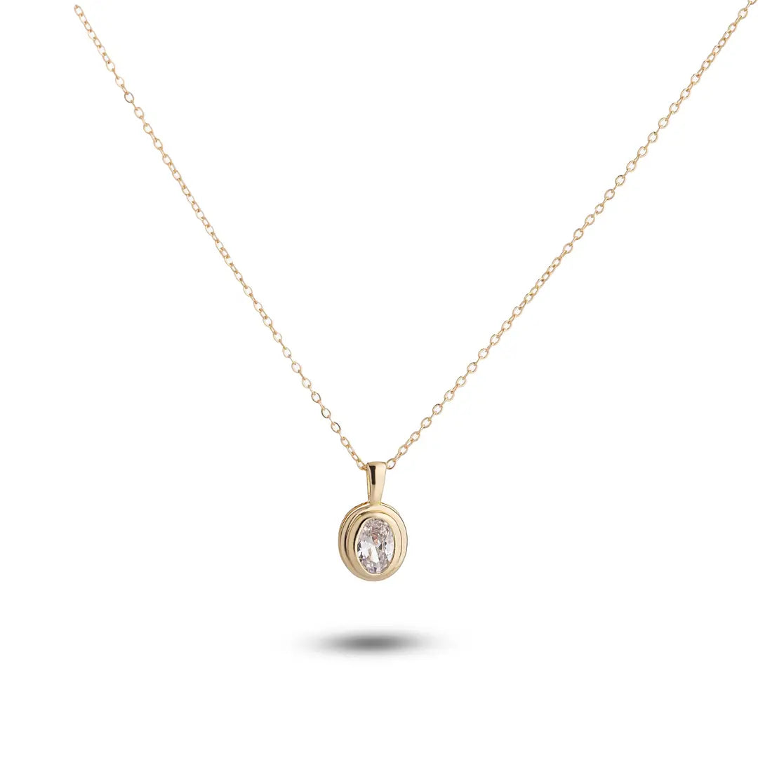 Chaseldor Single Stone Oval Necklace
