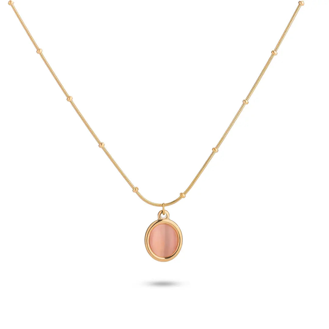 Chaseldor Oval Stone Gold Necklace