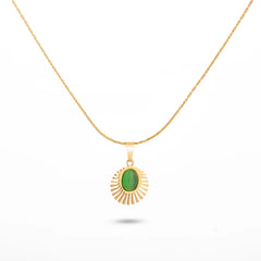 Chaseldor Oval Stone Sun Necklace