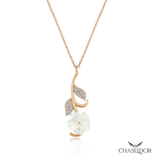 Chaseldor Elegant Magnolia Flower Necklace
