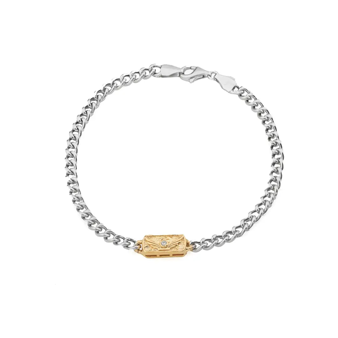 Chaseldor Unisex Silver-gold Chain Bracelet