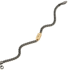 Chaseldor Unisex Silver Black-gold Chain Bracelet