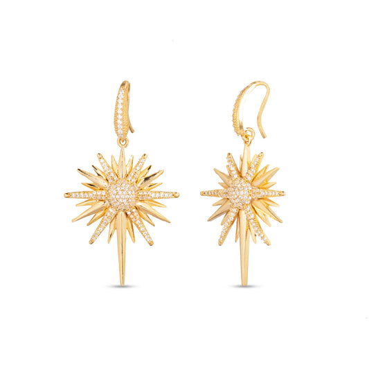 Chaseldor Gold Dangle Sirius Earrings