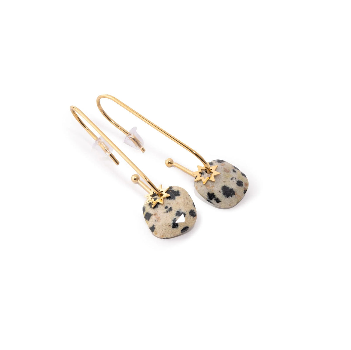 Chaseldor Hoshi Gold Leopard Print Natural Stone Steel Women Earrings