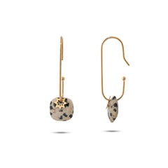 Chaseldor Hoshi Gold Leopard Print Natural Stone Steel Women Earrings