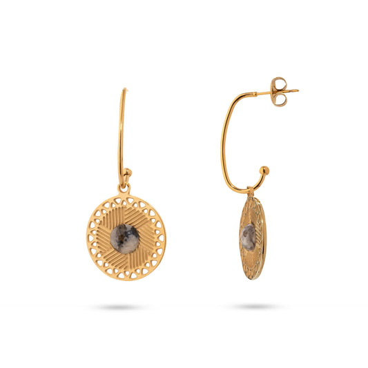 Chaseldor Zeni Natural Stone Steel Women's Earrings