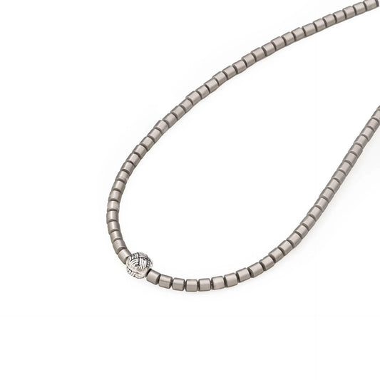 Chaseldor Opia Gray Natural Stone Men's Necklace