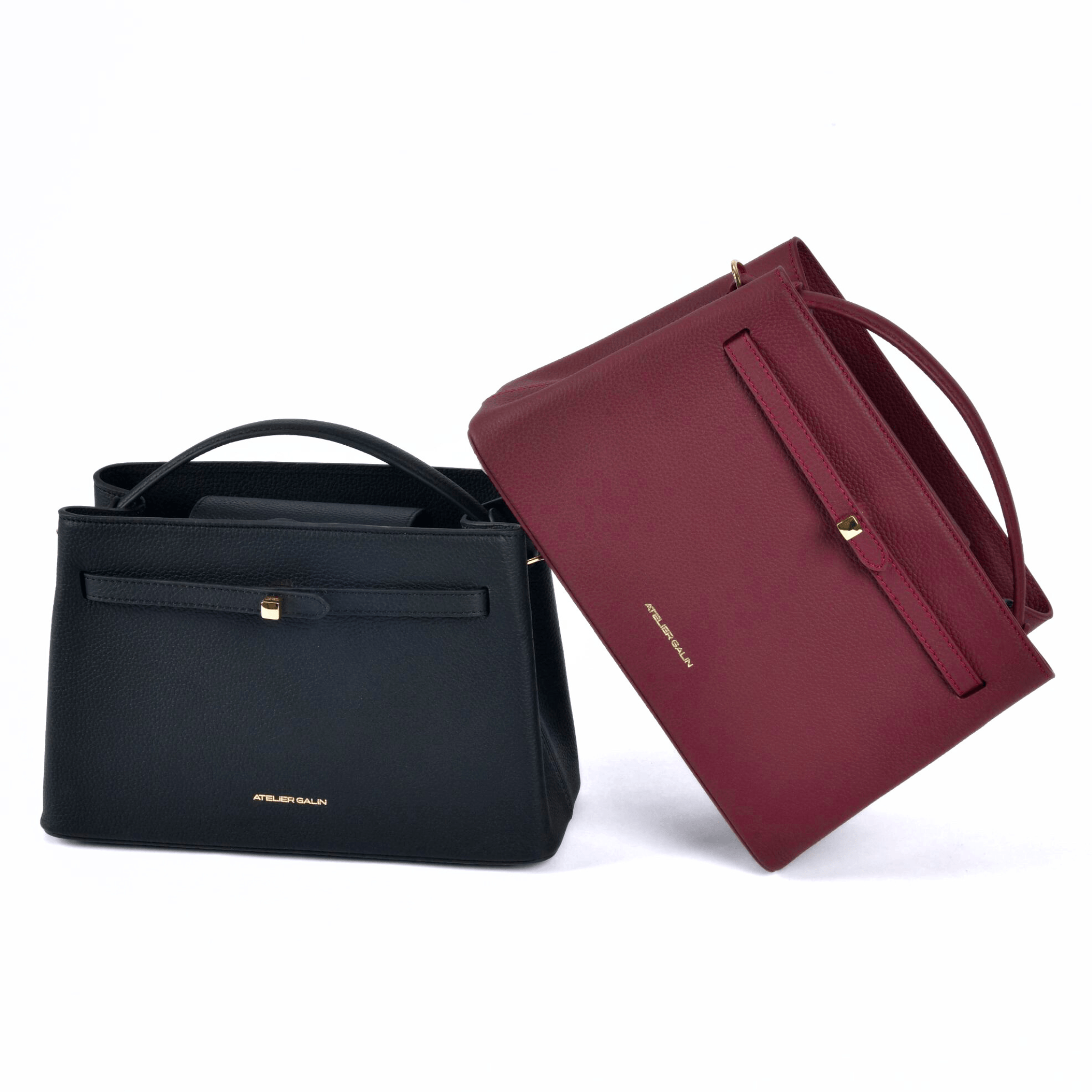 Atelier Galin Cube Lock Bag - Merlot