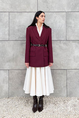Crescent Line Rosette Blazer Ceket Elbise