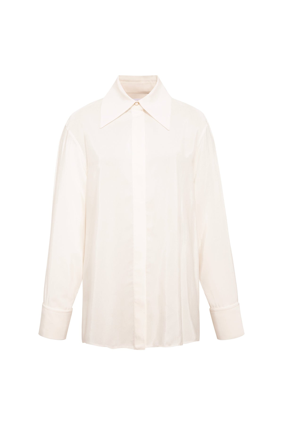 Femponiq London Viscose Rayon Gathered Back Shirt (Ivory)