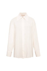 Femponiq London Viscose Rayon Gathered Back Shirt (Ivory)