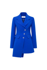 Femponiq Tailored Blue Asymmetric Double Breasted Blazer