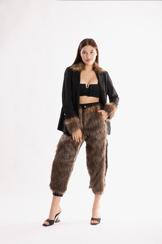 Ramme Raider Fur Jacket with animal print
