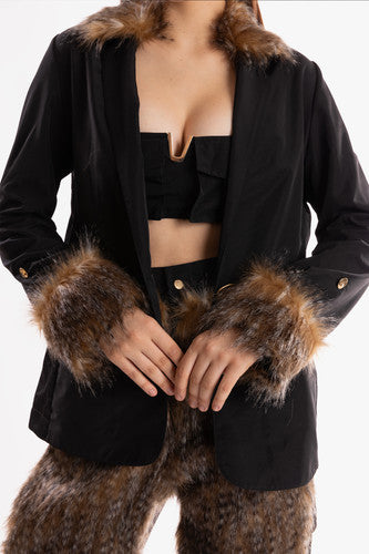 Ramme Raider Fur Jacket with animal print