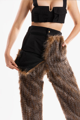 Ramme Raider Pant with animal print fur