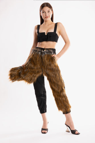 Ramme Raider Pant with animal print fur