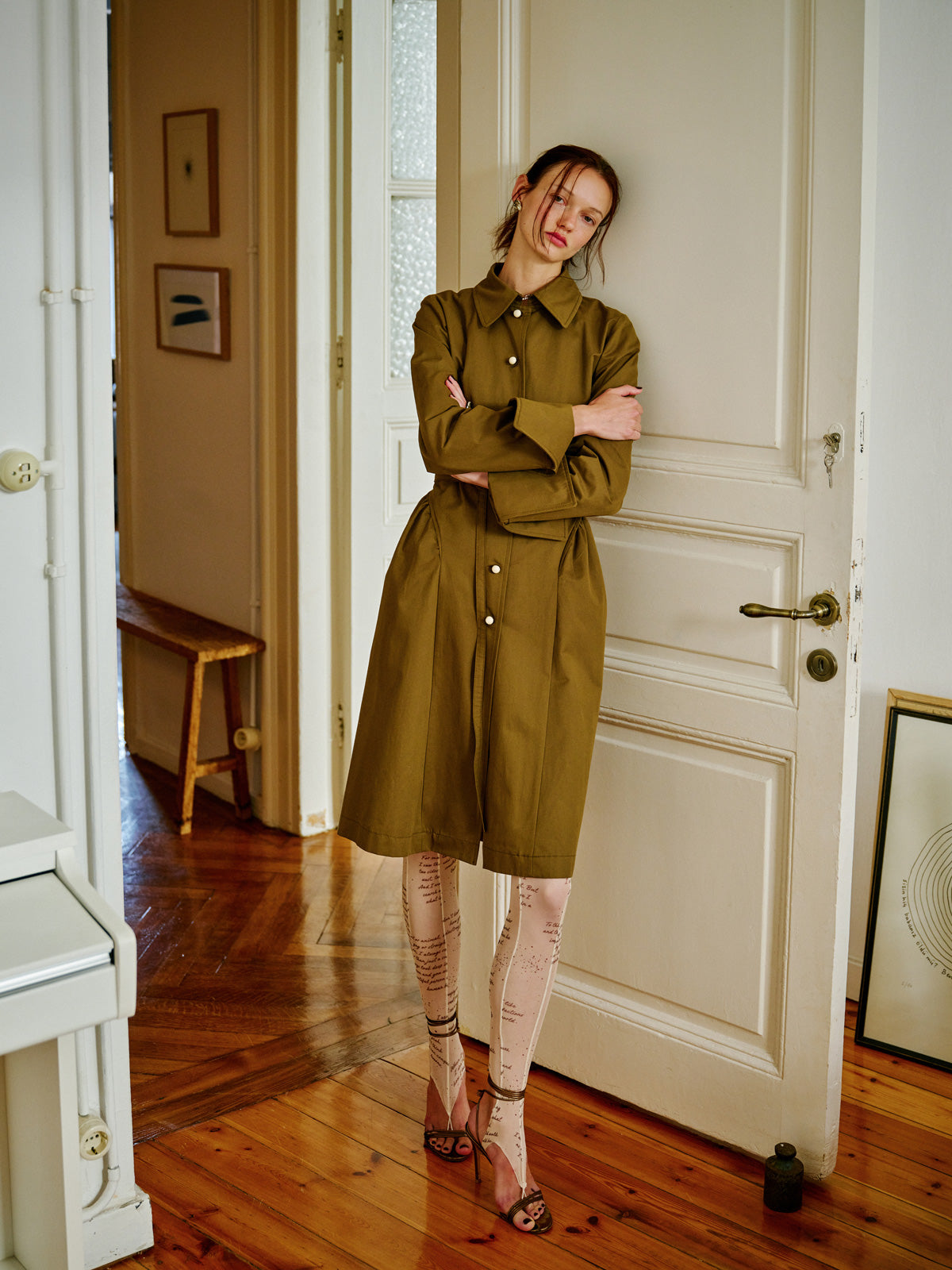 WAYT Grotesque Dreams Khaki Trench Coat