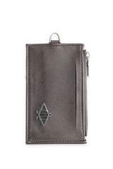 Dellel Deri Silver Zipper Card Holder