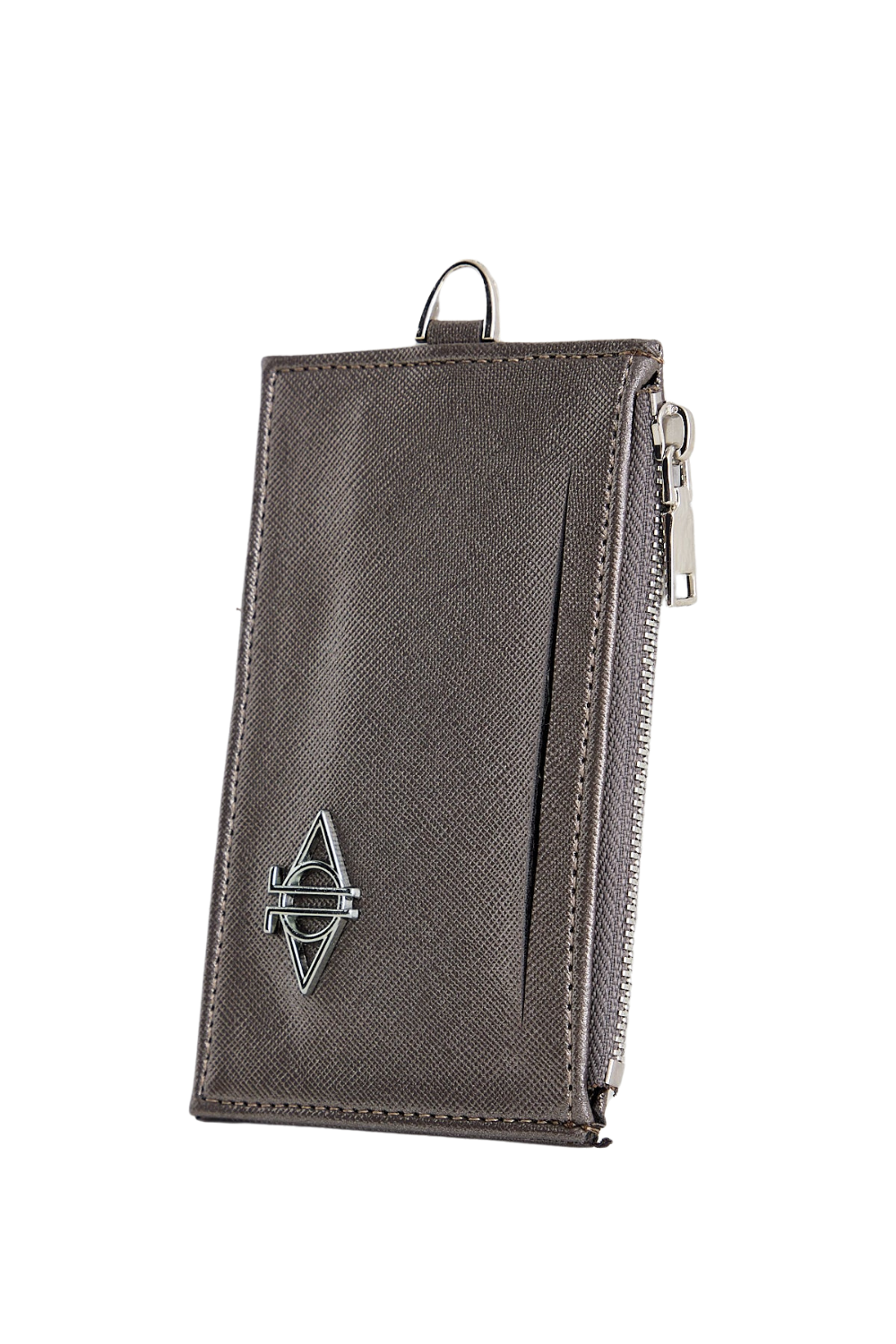 Dellel Deri Silver Zipper Card Holder