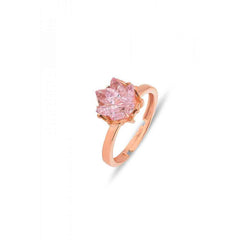 Chaseldor Pembe Taşlı Lotus Çiçeği Gümüş Yüzük