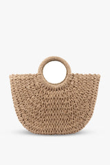 Loventa Large Straw Bag with Straps Eshe Camel