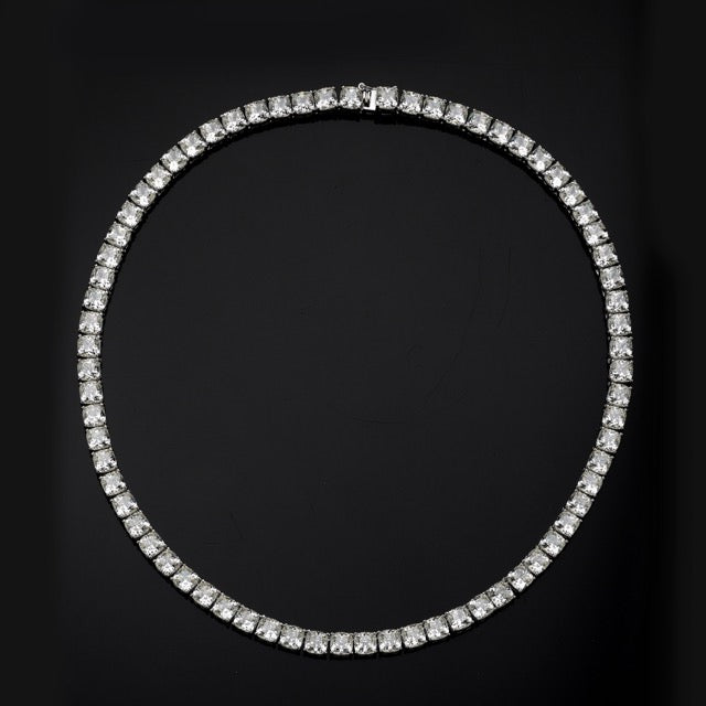 SooSilkyGems 5 MM CARRE STONES TENNIS NECKLACE