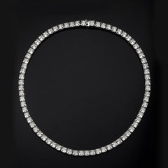 SooSilkyGems 5 MM CARRE STONES TENNIS NECKLACE