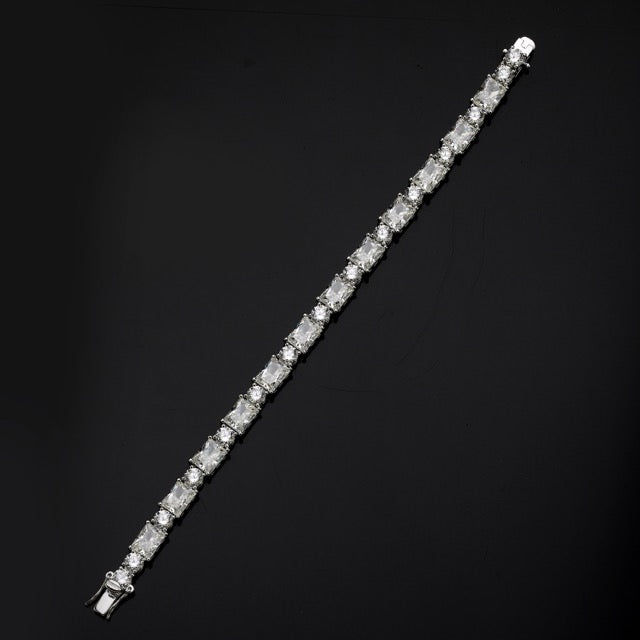 SooSilkyGems BAGUETTES AND ROUNDS TENNIS BRACELET.