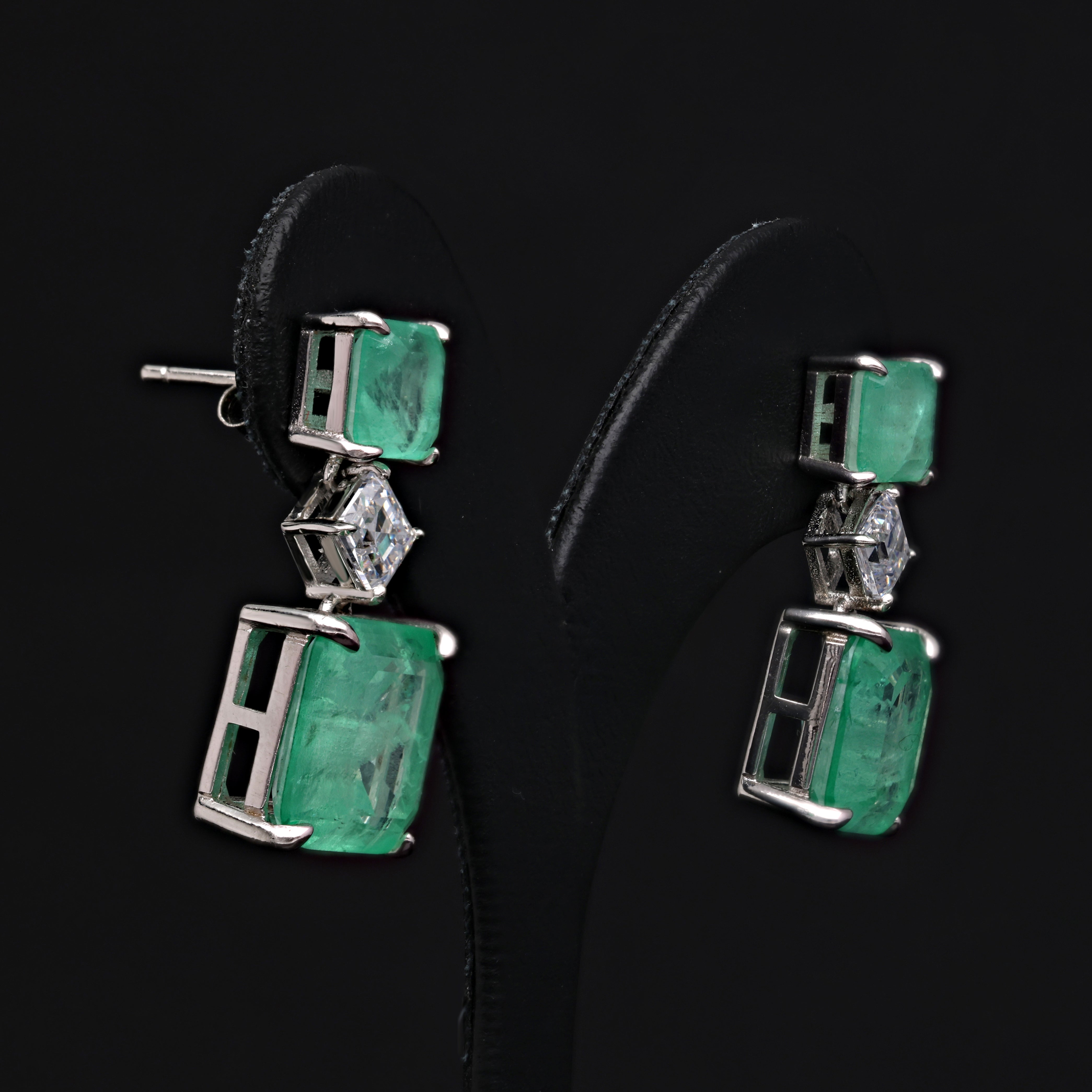 SooSilkyGems CARRE DROP TORMALIN EARRINGS