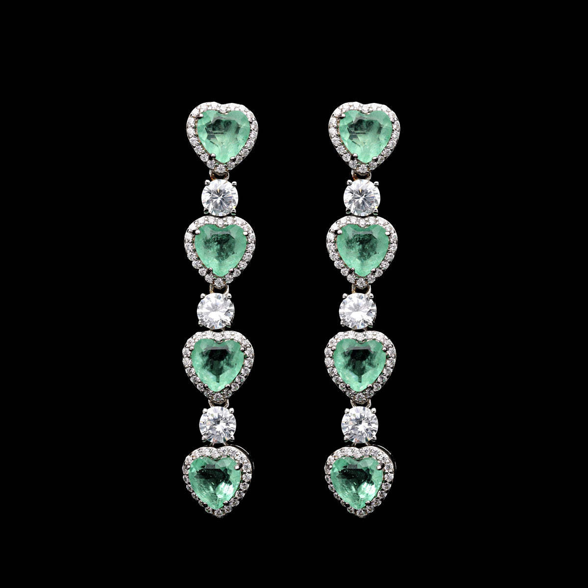SooSilkyGems HEARTS DROP EARRINGS