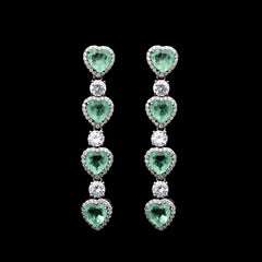 SooSilkyGems HEARTS DROP EARRINGS