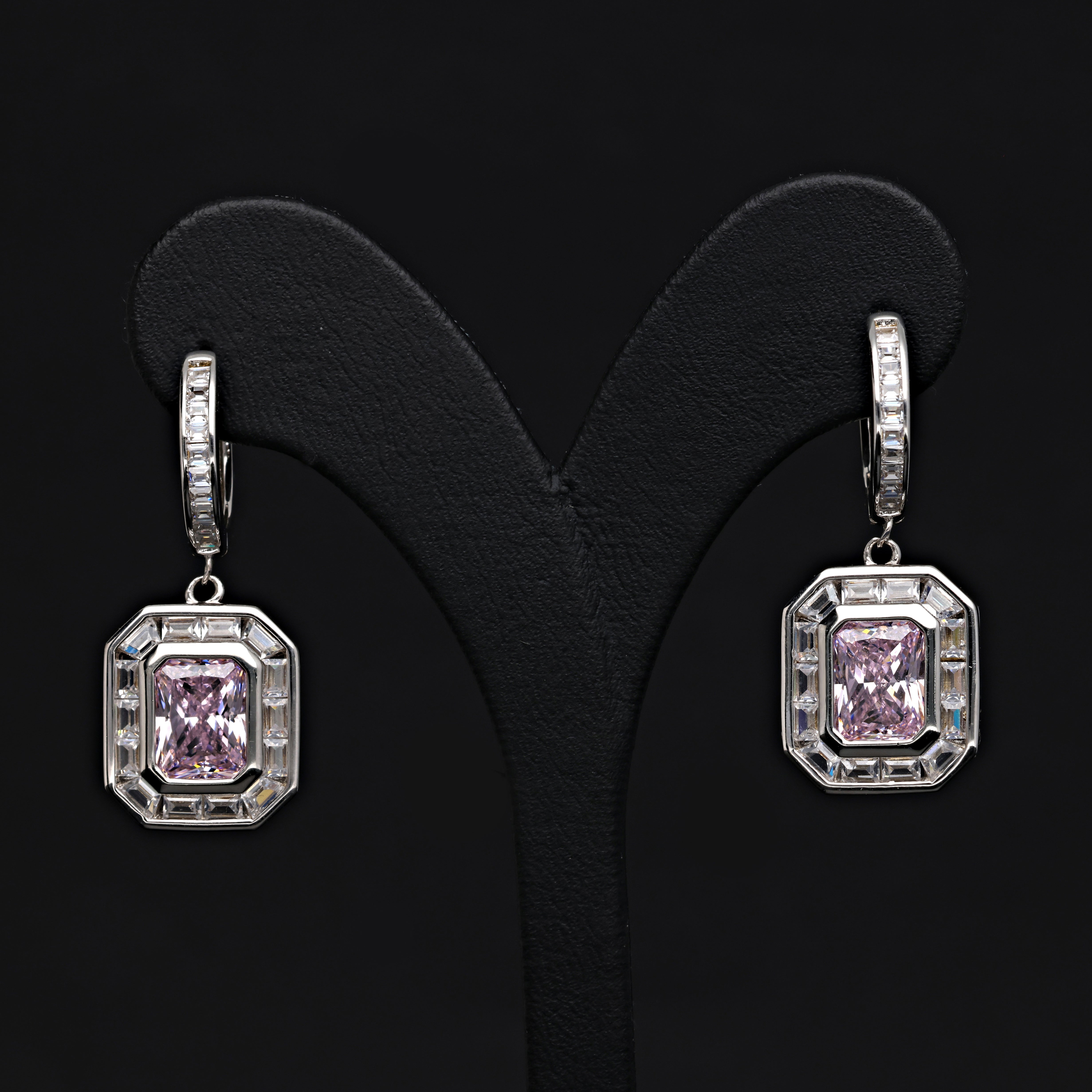 SooSilkyGems PAVE BAGUETTE EARRINGS