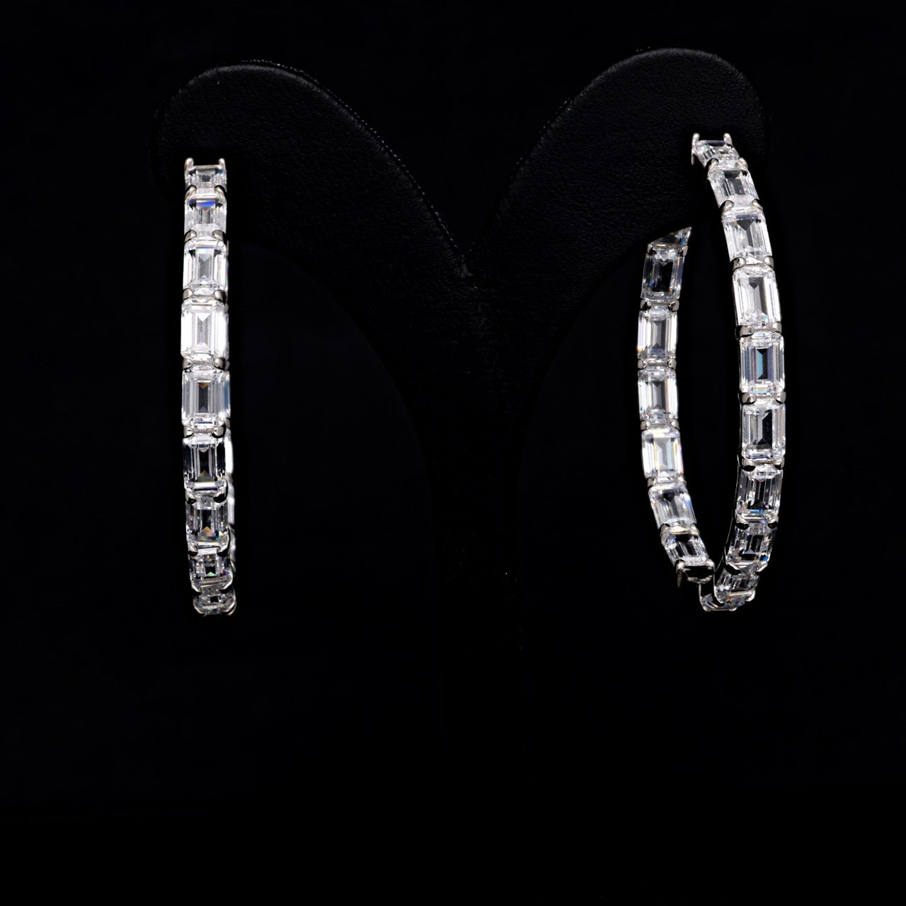 SooSilkyGems BIG SIZE BAGUETTES HOOP EARRINGS