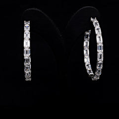 SooSilkyGems BIG SIZE BAGUETTES HOOP EARRINGS