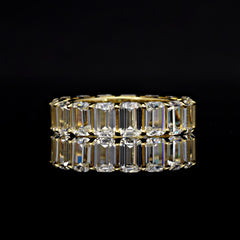 SooSilkyGems BAGUETTES WEDDING BAND WITH GOLD COLOR