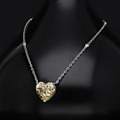 SooSilkyGems HEART SOLITAIRE NECKLACE