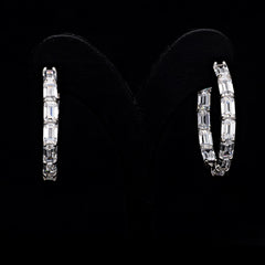 SooSilkyGems MEDIUM SIZE BAGUETTE HOOP EARRINGS