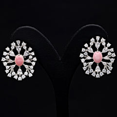 SooSilkyGems EARRINGS WITH CORAL CENTER STONE