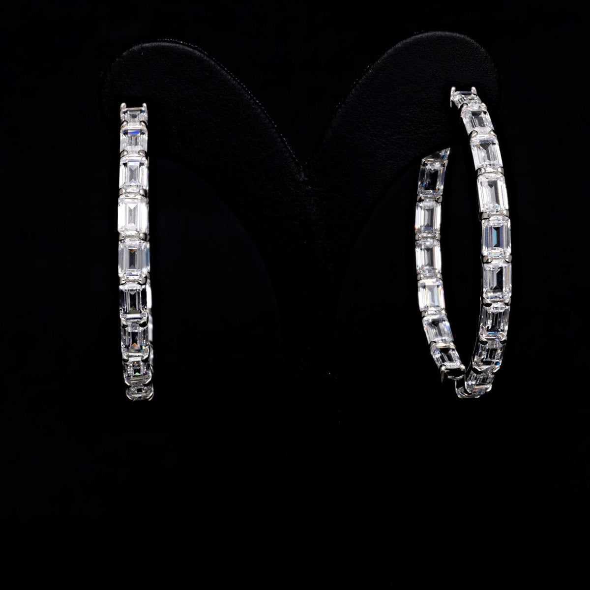 SooSilkyGems BIG SIZE BAGUETTES HOOP EARRINGS