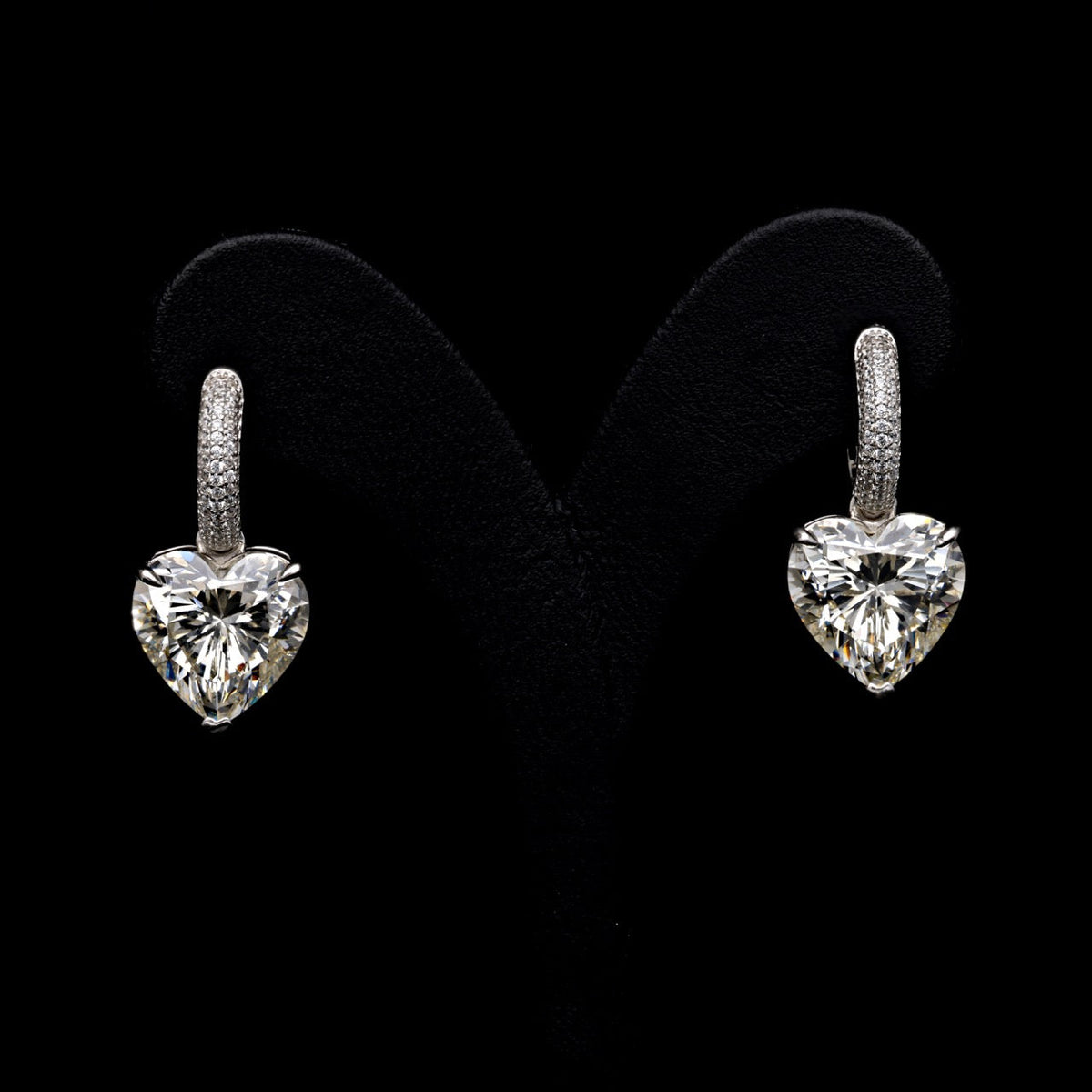 SooSilkyGems MINI HOOP HEART SOLITAIRE STUD EARRINGS