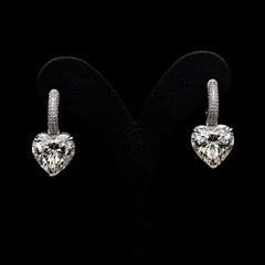 SooSilkyGems MINI HOOP HEART SOLITAIRE STUD EARRINGS