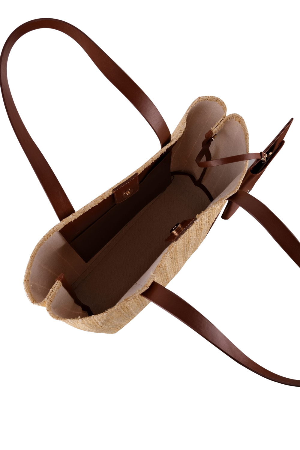 Dellel Deri Brown Wicky Straw Bag