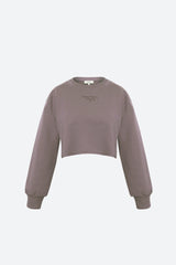 Wear Three Points Kahverengi Jolie Crop Sweatshirt