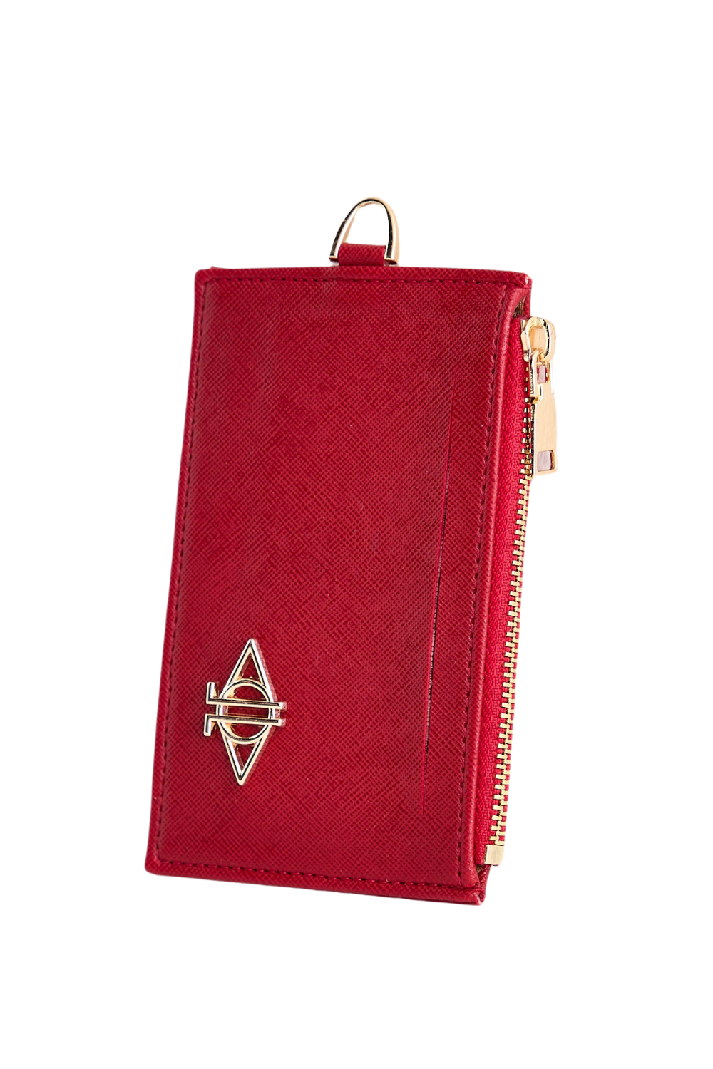 Dellel Deri Red Zipper Card Holder