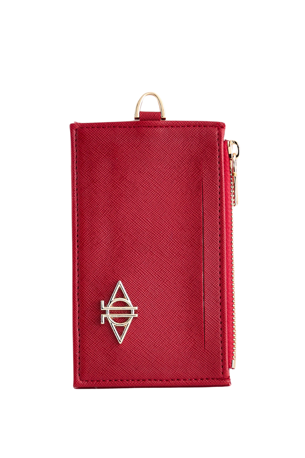 Dellel Deri Red Zipper Card Holder